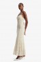 Adoni Crochet Midi Dress In Light Beige | Women Bardot Day To Night Dresses
