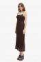 Adoni Mesh Midi Dress In Dark Choco | Women Bardot Day To Night Dresses
