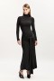 Alix Maxi Tie Front Dress In Black | Women Bardot Day To Night Dresses