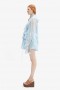 Anyssa Ruffle Mini Dress In Softblue | Women Bardot Day To Night Dresses