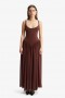 Briann Maxi Dress In Chocolate | Women Bardot Day To Night Dresses