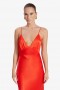 Capri Slip Dress In Fire Red | Women Bardot Occasion Dresses