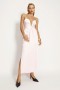 Clea Satin Maxi Dress In Petal Pink | Women Bardot Occasion Dresses