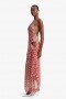 Cyrel Printed Maxi Dress In Red Spot | Women Bardot Day To Night Dresses