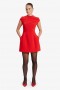 Delphi Hourglass Mini Dress In Deep Red | Women Bardot Cocktail & Party Dresses