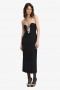 Eleni Diamante Midi Dress In Black | Women Bardot Cocktail & Party Dresses