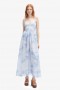 Elias Printed Maxi Dress In Baby Bl Fl | Women Bardot Day To Night Dresses