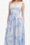 Elias Printed Maxi Dress In Baby Bl Fl | Women Bardot Day To Night Dresses