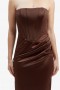 Everlasting Satin Midi Dress In Chocolate | Women Bardot Cocktail & Party Dresses