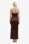 Everlasting Satin Midi Dress In Chocolate | Women Bardot Cocktail & Party Dresses