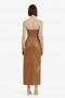 Everlasting Vegan Leather Dress In Camel | Women Bardot Cocktail & Party Dresses