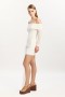 Fernanda Mesh Mini Dress In Orchidwht | Women Bardot Cocktail & Party Dresses