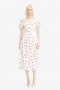 Gillian Midi Dress In Summer White Floral | Women Bardot Day To Night Dresses