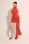Isadora Mini Tie Front Dress In Famous Red | Women Bardot Day To Night Dresses