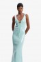 Isha Sequin Midi Dress In Aqua | Women Bardot Cocktail & Party Dresses