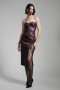 Kai Vegan Leather Midi Dress In Deep Plum | Women Bardot Day To Night Dresses