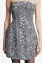 Karoline Sequin Velour Dress In Silver | Women Bardot Cocktail & Party Dresses