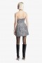 Karoline Sequin Velour Dress In Silver | Women Bardot Cocktail & Party Dresses