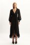 Kassia Ruffle Midi Dress In Black | Women Bardot Occasion Dresses