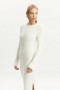 Kavala Knit Maxi Dress In Ivory | Women Bardot Day To Night Dresses