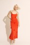 Lanae Maxi Dress In Fire Red | Women Bardot Day To Night Dresses