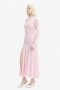 Lea Mesh Midi Dress In Light Pink | Women Bardot Day To Night Dresses