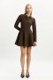Lexter Long Sleeve Knit Dress In Chocolate | Women Bardot Day To Night Dresses