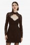 Lulani Long Sleeve Mini Dress In Black | Women Bardot Cocktail & Party Dresses