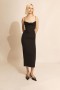 Martini Midi Dress In Black | Women Bardot Cocktail & Party Dresses