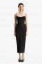 Martini Midi Dress In Black | Women Bardot Cocktail & Party Dresses