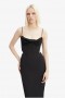 Martini Midi Dress In Black | Women Bardot Cocktail & Party Dresses