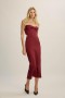 Martini Midi Dress In Burgundy | Women Bardot Cocktail & Party Dresses