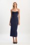Martini Midi Dress In Navy | Women Bardot Cocktail & Party Dresses