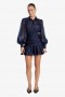 Milani Organza Shirt Dress In Navy | Women Bardot Day To Night Dresses