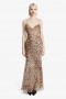 Monroe Cowl Neck Maxi Dress In Brown Leopard | Women Bardot Cocktail & Party Dresses