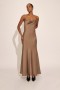 Monroe Cowl Neck Maxi Dress In Toffee | Women Bardot Cocktail & Party Dresses