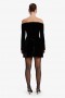 Nadene Velour Hourglass Dress In Black | Women Bardot Cocktail & Party Dresses