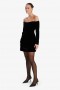 Nadene Velour Hourglass Dress In Black | Women Bardot Cocktail & Party Dresses