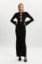 Nautico Knit Maxi Dress In Black | Women Bardot Day To Night Dresses