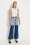 Pia Two Toned Flared Jeans In Denim Blue | Women Bardot Flare Jean