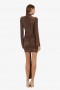 Seraphina Tie Front Dress In Bronze | Women Bardot Occasion Dresses