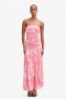 Solana Printed Mesh Maxi Dress In Pink Flora | Women Bardot Day To Night Dresses