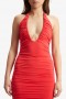 Tisha Halter Midi Dress In Fire Red | Women Bardot Cocktail & Party Dresses
