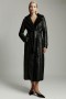 Vegan Leather Shirling Coat In Black | Women Bardot Coats