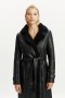 Vegan Leather Shirling Coat In Black | Women Bardot Coats