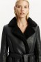 Vegan Leather Shirling Coat In Black | Women Bardot Coats