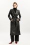 Vegan Leather Trench Coat In Black | Women Bardot Coats