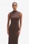Veneda High Neck Maxi Dress In Chocolate | Women Bardot Day To Night Dresses