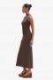 Veneda High Neck Maxi Dress In Chocolate | Women Bardot Day To Night Dresses