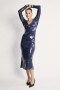 Verona Sequin Maxi Dress In Navy | Women Bardot Cocktail & Party Dresses